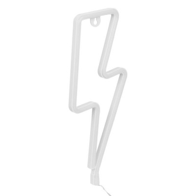Lumina led neon cu usb, design cu fulger albastru, 11,5 x 28 cm foto