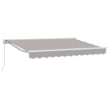 vidaXL Copertină retractabilă manuală Gri deschis 3,5 x 2,5 m 3420245