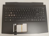 Carcasa superioara cu tastatura palmrest compatibila Laptop Gaming, MSI, GF66 Katana 12UD, 12UDK, 12UC, 12UCK, iluminata, neagra, layout US