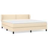 Cumpara ieftin Pat box spring cu saltea, crem, 180x200 cm, material textil