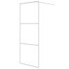 Paravan de dus walk-in, alb, 80x195 cm, sticla ESG transparenta