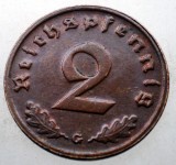 2.662 GERMANIA WWII 2 REICHSPFENNIG 1939 G EROARE