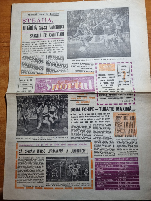 sportul fotbal 15 aprilie 1988-benfica lisabona-steaua in CCE,foto hagi