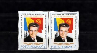 A11 TX9 12 - 1988 - Aniversarea Ceausescu 70 si 55 ani activit - pereche de doua foto