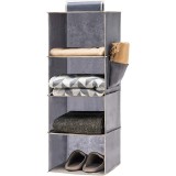 Organizator depozitare 4 rafturi, dulap textil compartimentat, suspendare, 80x30x30 cm, pliabil MultiMark GlobalProd