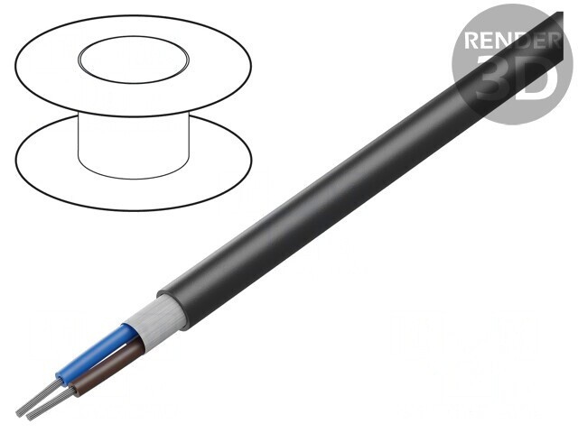 Cablu HELUTHERM 145 MULTI 2x0,75mm2 Cu PO Negru