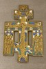 Crucifix &rdquo;Iisus rastignit&rdquo;, email policrom si bronz| secol. 19