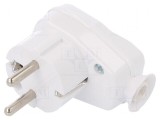 Conector alimentare AC tată 2P PE 250V 16A albă PIN 3