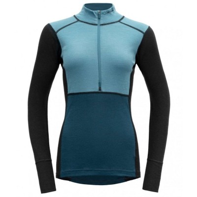 DEVOLD Lauparen Merino 190 Zip Neck Woman moon/ink/flood M foto