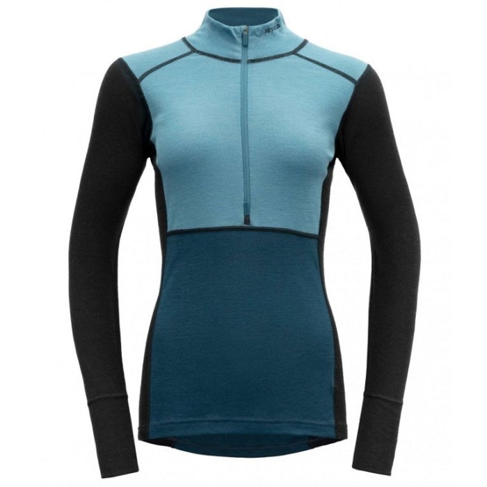 DEVOLD Lauparen Merino 190 Zip Neck Woman moon/ink/flood M