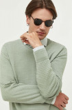 Cumpara ieftin HUGO pulover de bumbac culoarea verde, light