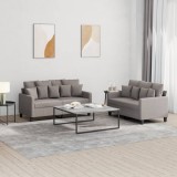 VidaXL Set de canapea cu perne, 2 piese, gri taupe, material textil
