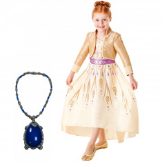 Set costum Printesa Anna si amuleta muzicala pentru fete - Regatul de ghea?a 2 - Disney 104 cm 3-4 ani foto