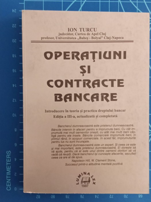 Operațiuni și contracte bancare - introducere drept bancar / Ion Turcu 1997