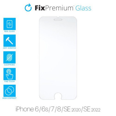 FixPremium Glass - Sticlă securizată pentru iPhone 6, 6s, 7, 8, SE 2020 &amp;amp; SE 2022 foto