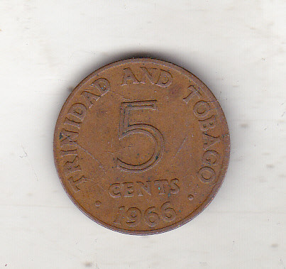 bnk mnd Trinidad Tobago 5 centi 1966
