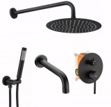 Set de duș și cada incastrabil Rea Lungo Black black + BOX