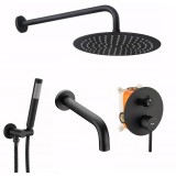 Set de duș și cada incastrabil Rea Lungo Black black + BOX