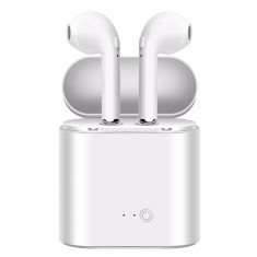 Casti Wireless Stereo Bluetooth Fara fir Alb i7s pentru iPhone Android foto