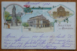 Carte postala clasica cromolitografiata ; Bucuresti , circulata , 1902, Printata