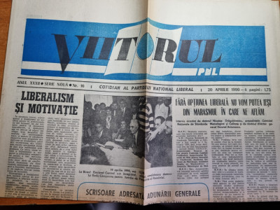 ziarul viitorul 20 aprilie 1990-radu campeanu candideaza la presidentie foto