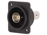 Adaptor BNC Soclu Drept 75&Omega; CLIFF - Negru, Montare pe Panou