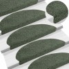 VidaXL Covorașe autoadezive pentru scări, 15 buc., 65x21x4 cm, verde, semirotunde, mari