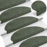 vidaXL Covorașe scări autoadezive 15 buc verde 65x21x4 cm stil punch
