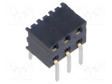 Conector șiruri pini mamă 6 PIN 2mm aurit THT unghi SAMTEC