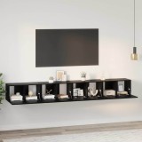VidaXL Set comodă TV 4 pcs Stejar negru 60 x 30 x 30 cm Lemn compozit