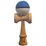 Kendama X Originala, Kendama Profesionala din Lemn, 18 cm, Rubber Grip, Albastru/Negru/Alb