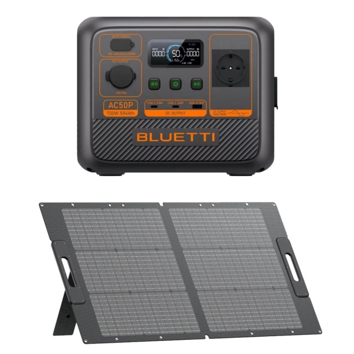 Pachet BLUETTI - Statie AC50P + Panou Solar PV100