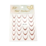 Set de 5 unități: Stiker French interior cu Ombre Nail Stickers 5D, SD-1932