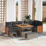 VidaXL Set de canapele pentru grădină 9 pcs Gri 100 x 100 x 71 cm