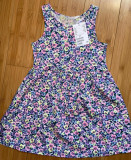 Rochie fara maneci fata bleumarin cu flori H&amp;M noua bumbac 4 ani!!