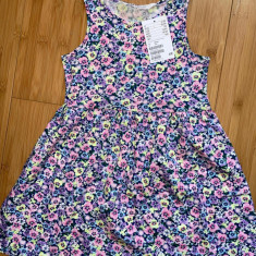 Rochie fara maneci fata bleumarin cu flori H&M noua bumbac 4 ani!!