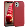 Husa Piele Naturala Kalibri Rosu pentru Apple iPhone 11, Rezistenta la Socuri