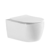 Cumpara ieftin Set Vas WC Suspendat, Model LX-1106, Fara Rama, Rimless, Iesire Orizontala P-Trap, Dimensiuni 490 x 360 x 250 mm, Alb, Ceramica, Capac cu Inchidere Le