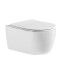 Set Vas WC Suspendat, Model LX-1106, Fara Rama, Rimless, Iesire Orizontala P-Trap, Dimensiuni 490 x 360 x 250 mm, Alb, Ceramica, Capac cu Inchidere Le
