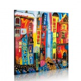 Cumpara ieftin Tablou pictat manual - Magic street 80x80 cm
