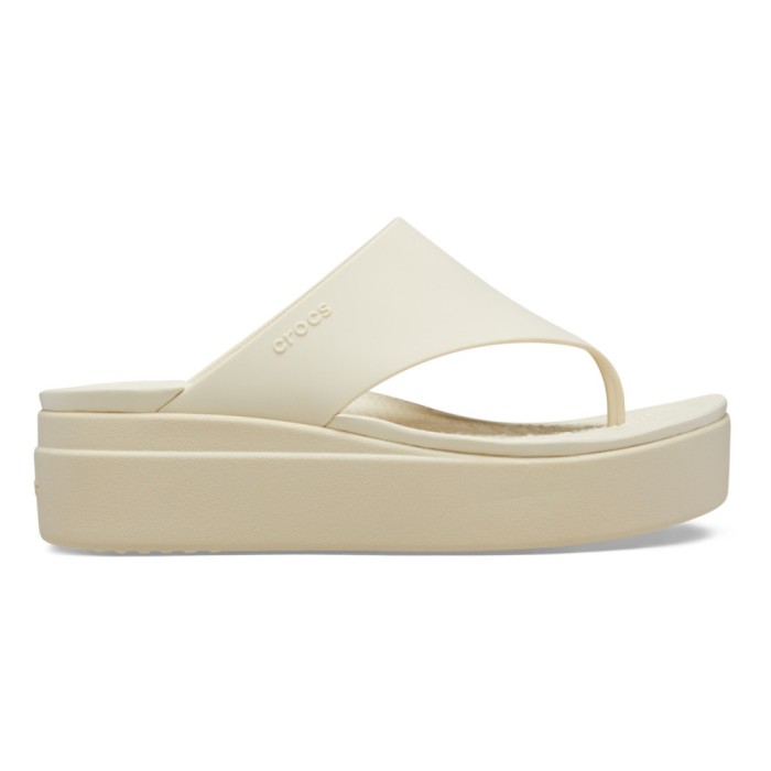 Slapi Crocs Brooklyn Flip Bej - Bone