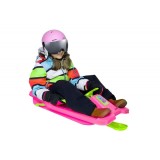 Sanie copii Marmat Niko cu manere, frana si volan - Roz