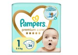 Scutece pentru copii Premium Care 2-5kg Marimea 1, 26 bucati, Pampers