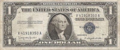 Statele Unite (SUA) 1 Dolar 1957 B - (Silver Certificat - Serie-41918350) P-419 foto