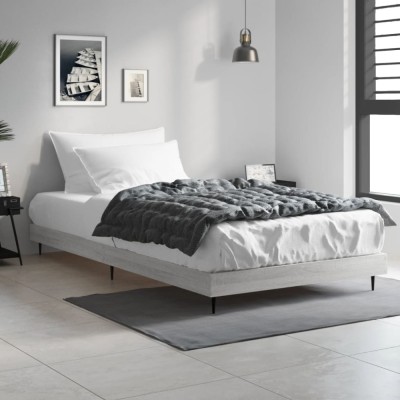 vidaXL Cadru de pat, gri sonoma, 90x190 cm, lemn prelucrat 832307 foto