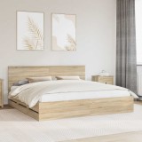 vidaXL Cadru de pat Stejar Sonoma 200 x 200 cm Lemn Ingineresc 3410674