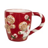 Cumpara ieftin Cana Craciun Turta Dulce ceramica multicolora 14x9x10 cm, 325 ml