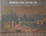 Litografie Veche Stil Romantic &ndash; Scenă Rurală cu Băi