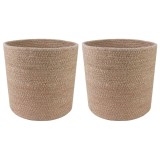 vidaXL Set de Ghivece pentru Plante 2 pcs natural &Oslash; 21 x 21 cm 42012240