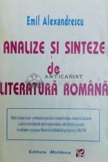 Analize si sinteze de literatura romana (clasele IX-XII) - 1995 - Emil Alexandrescu ($Y51)
